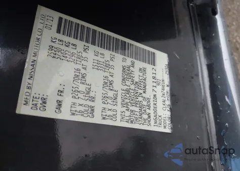 2013 Nissan Frontier Sv z USA, uszkodzony, nr VIN 1N6AD0ER1DN711812